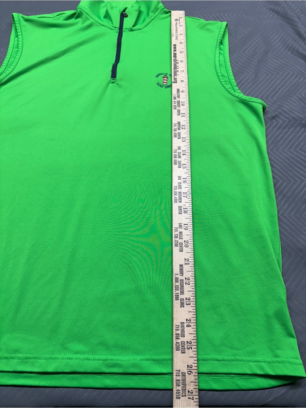 Polo Golf Ralph Lauren Performance 1/4 Zip Vest Green Stretch Harbour Town M - Picture 9 of 10